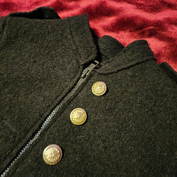 Diesel black 100% wool coat Women's Size S - Picture 2 of 13